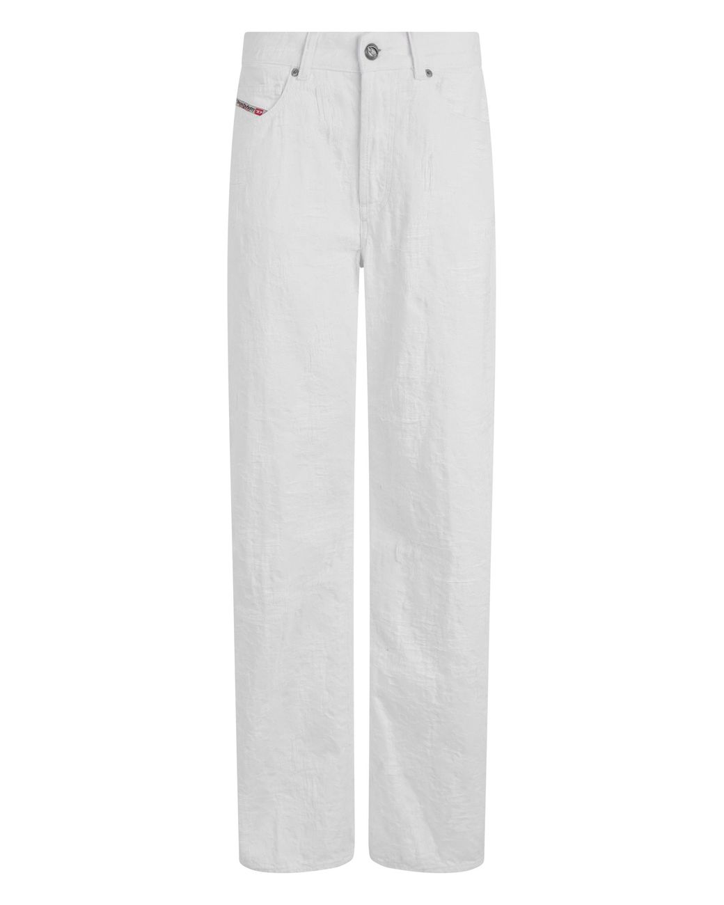 DIESEL White Straight-Leg Denim Jeans Cotton