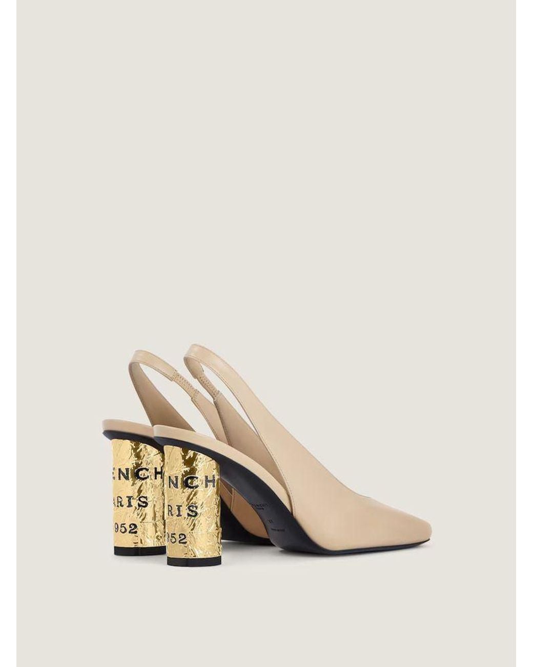 Givenchy Natural Givenchy Architectural Metallic Heel Slingback Heel