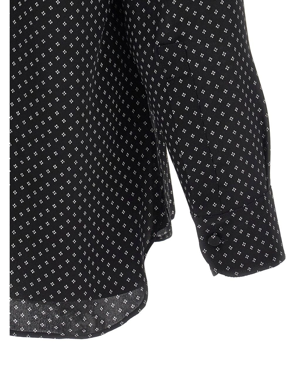 Tom Ford Blue Micro-Print Silk Crepe Shirt for men