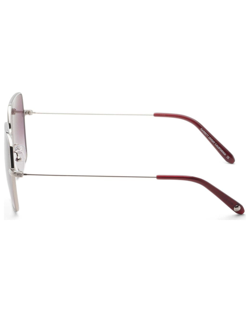 Garrett Leight Purple Meadow 56Mm Silverr Barolo Sunglasses 4067-56-Sv-Barwmng