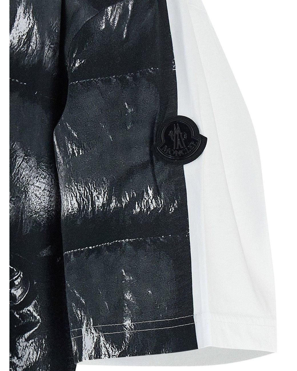 Moncler Genius Black Quilted Print T-Shirt