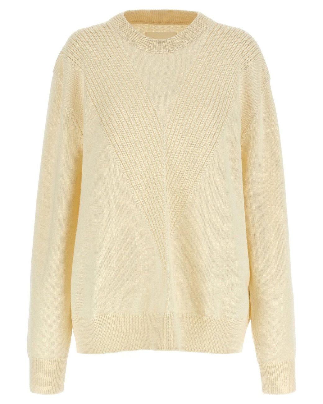 Jil Sander Natural Textured Knit Wool Sweater