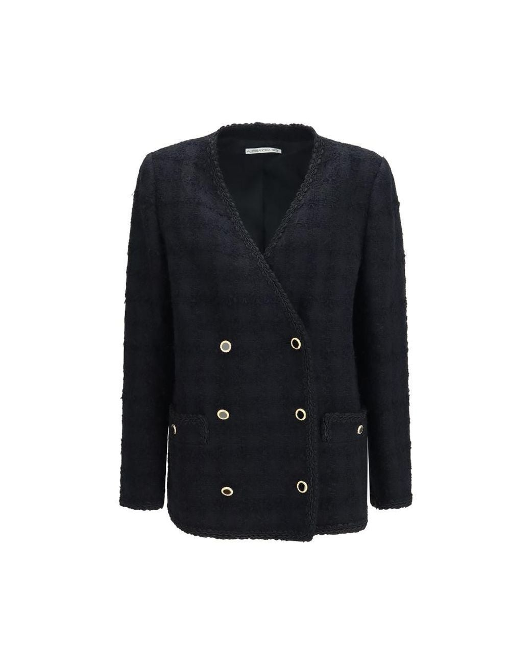Alessandra Rich Blue Cotton Full-Length Jacket Clothing