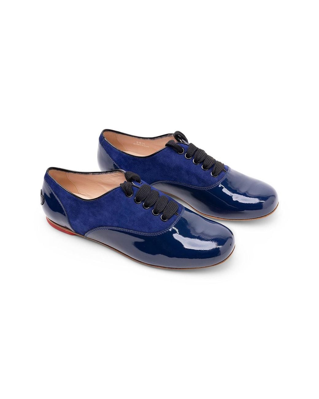 Hogan Blue Patent Heart Detail Oxford Shoes