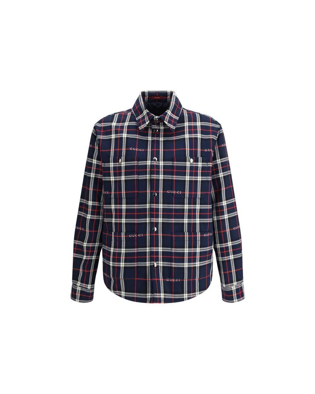 Gucci Blue Cotton Jacket Clothing for men