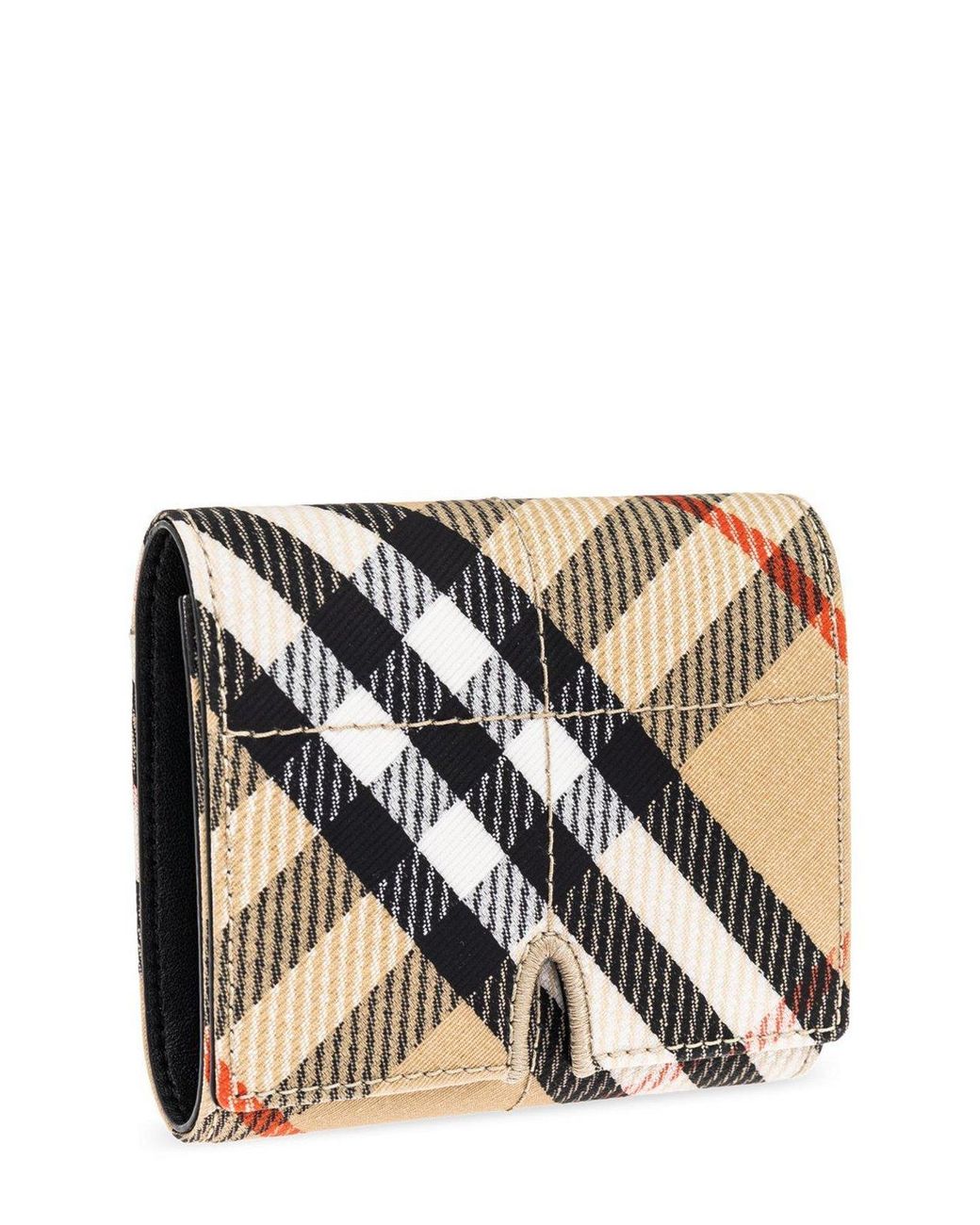 【送料&関税込】Burberry Printed Canvas Snip Wallet Burberry Vintage Check-Printed Snip Folded Wallet in Natural