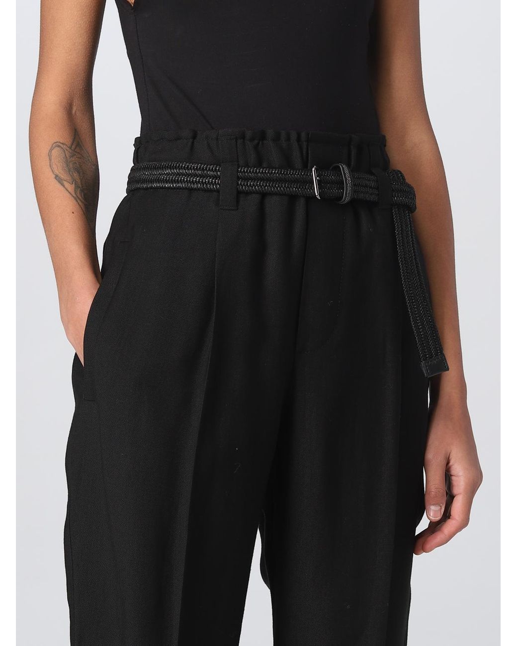 Brunello Cucinelli Black Relaxed Linen Trousers