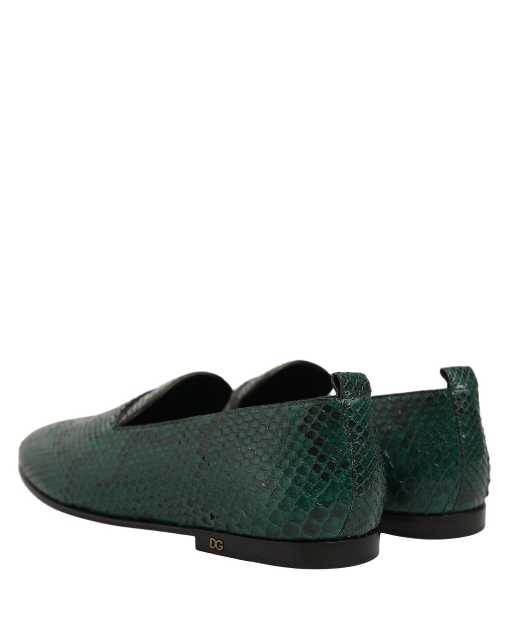 Dolce & Gabbana Black Embossed Leather Loafers Shoes Python for men