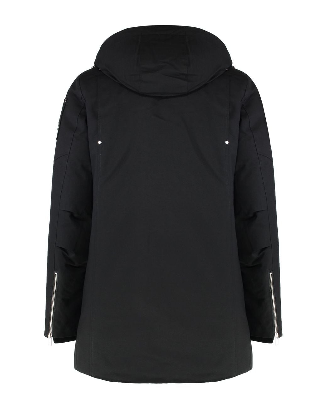 Moose Knuckles Black Parka With Removable Hood Cotton Parkas for men