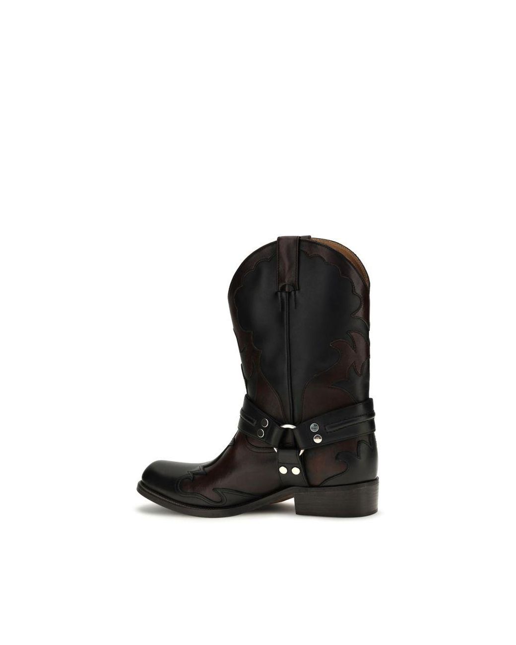 Versace Black Calf Leather Bos Taurus Boots for men