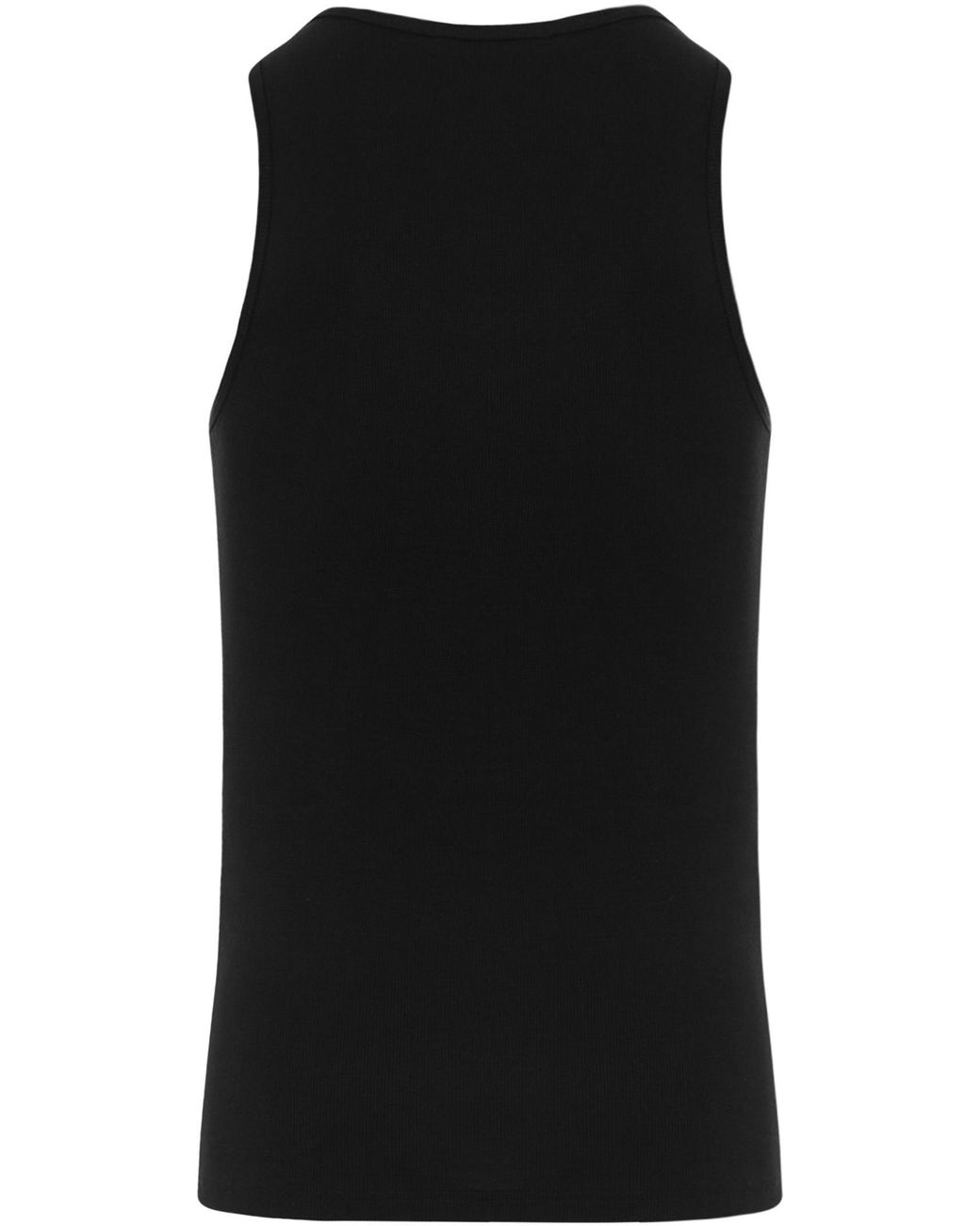 Tom Ford Black Top Sleeveless Ribbed Cotton Tops for men