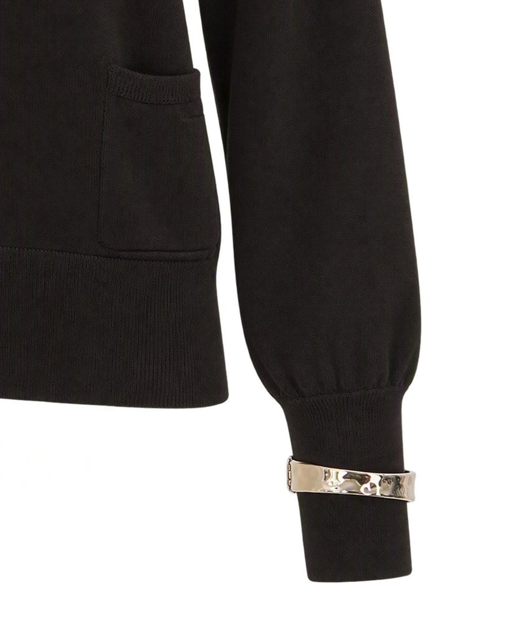 Liu Jo Black Crewneck Cardigan Wool Sweater