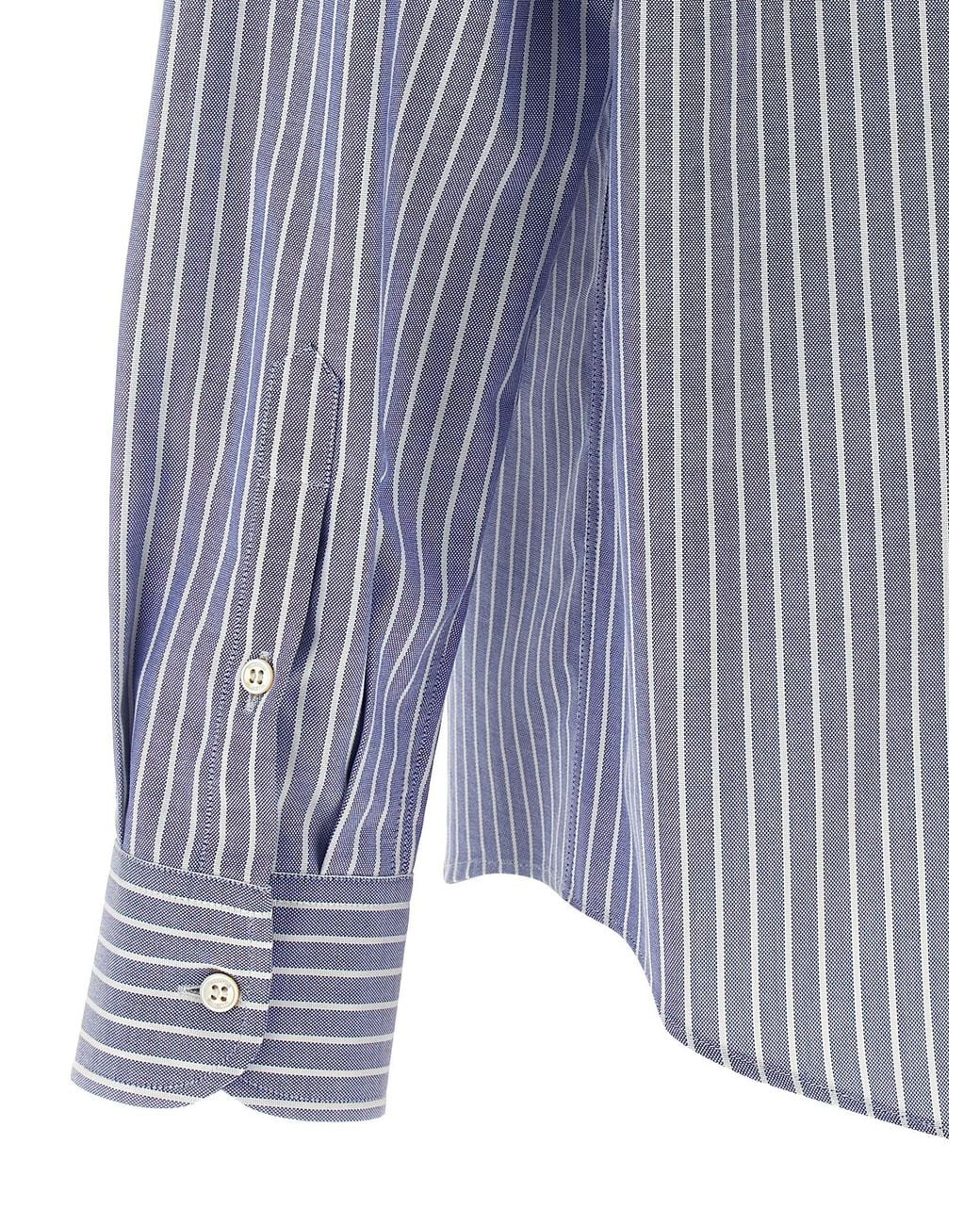 Valentino Garavani Blue Striped Oxford Cotton Shirt for men