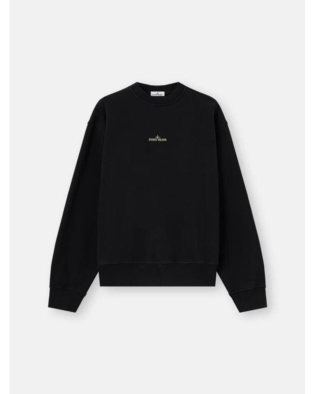 Stone Island Black Stone Island Logo-Embroidered Sweatshirt for men