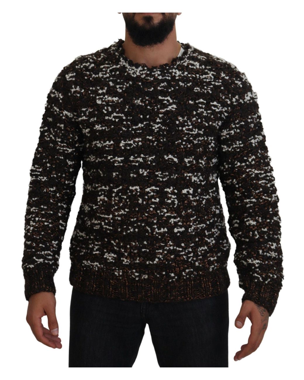 Dolce & Gabbana Black Knitted Wool Fatto A Mano Sweater for men