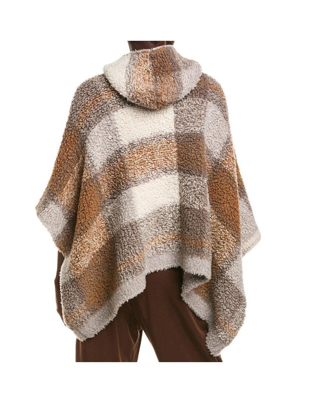 Brunello Cucinelli Brown Taupe Cashmere Hooded Poncho Jacket Clothing