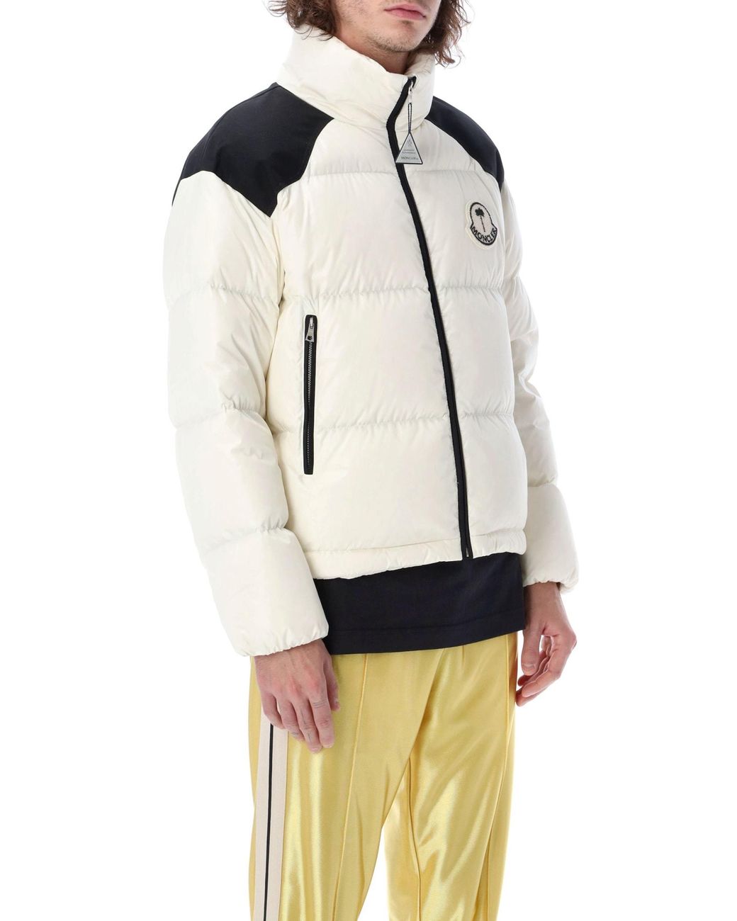 8 MONCLER PALM ANGELS Nevin Short Down Jacket in White for 