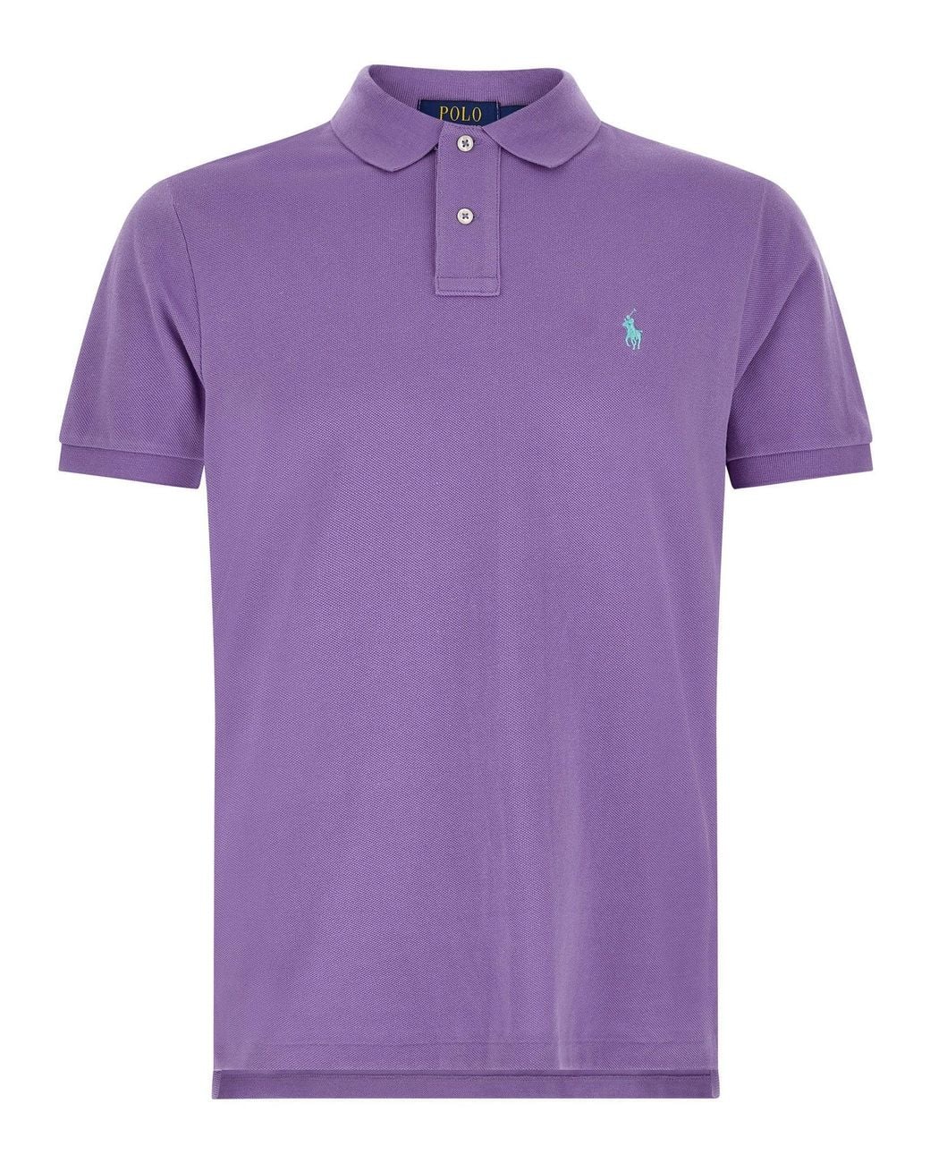 Polo Ralph Lauren Purple Logo-Embroidered Piqué Cotton Polo Shirt for men