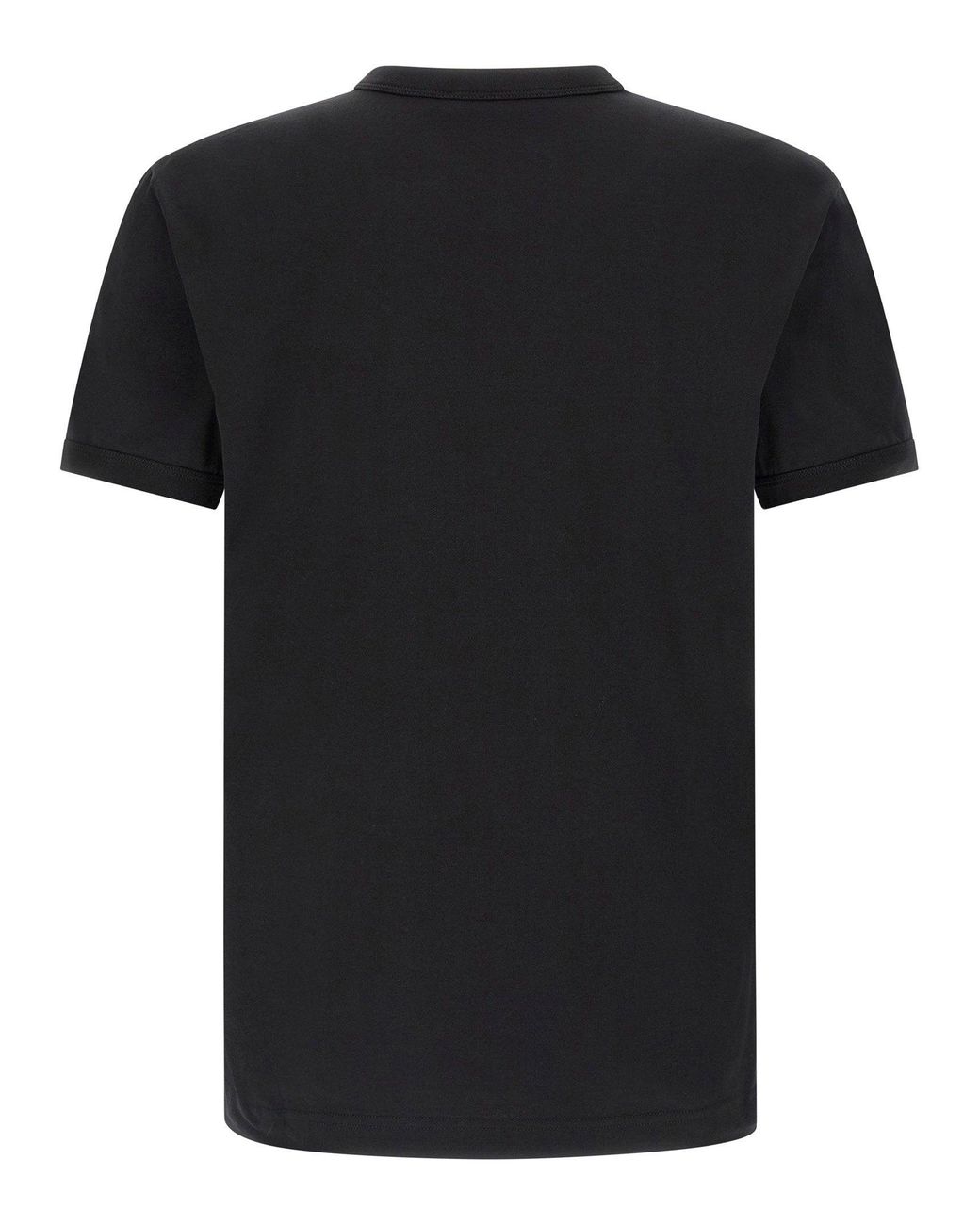 Dolce & Gabbana Black Dolce & Gabbana Logo-Patch Crew Neck T-Shirt for men