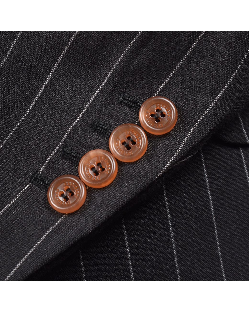 Brunello Cucinelli Black Linen Pinstripe Blazer for men