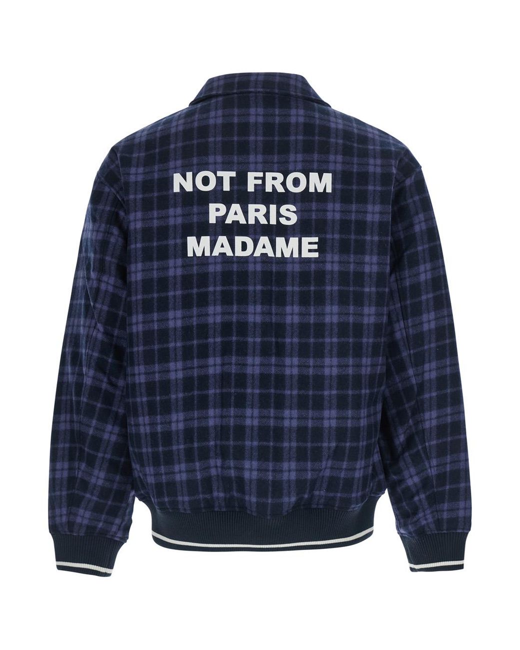 Drole de Monsieur Blue Jacket Flannen Tech Fabric Polyester; Wool; Hemp Coat for men