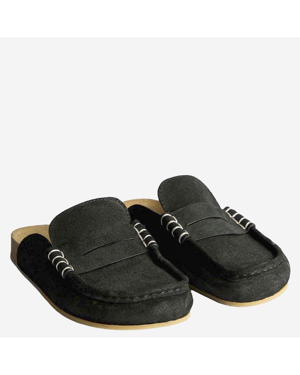 J.W. Anderson Black Suede Mule Loafers