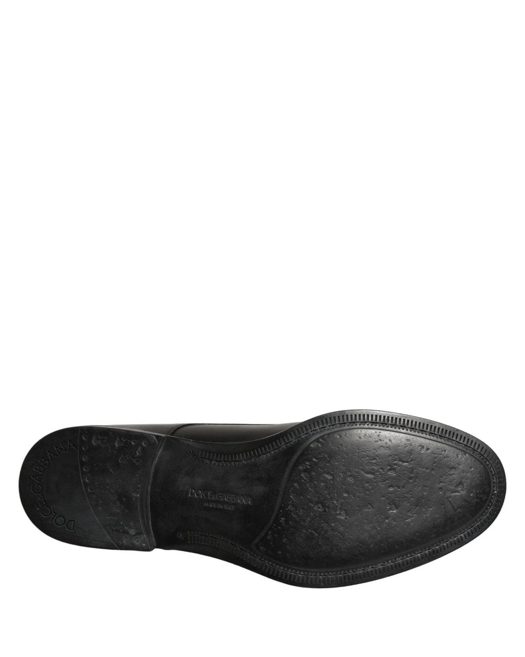 Dolce & Gabbana Black Calfskin Leather Derby Dress Shoes Calf for men