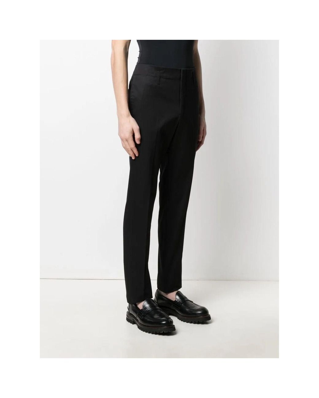 Ferragamo Black Slim-Fit Tailored Trousers for men