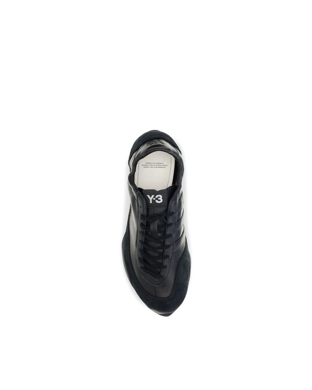 Y-3 Black Calf Leather Bos Taurus Athletic Sneakers for men