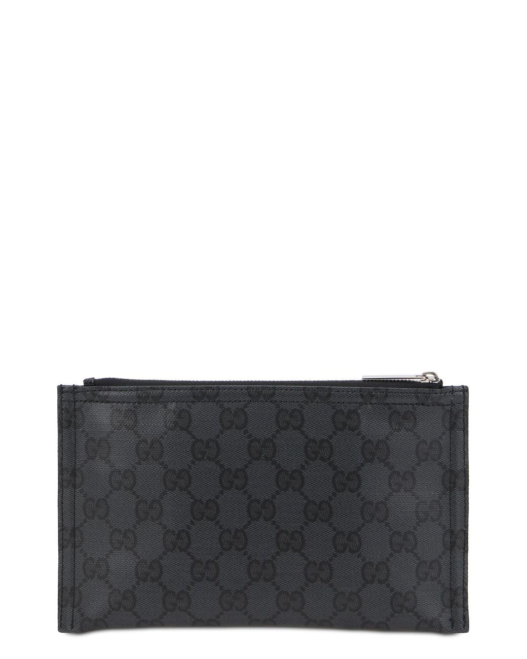 Gucci Gray Monogram Canvas Pouch for men