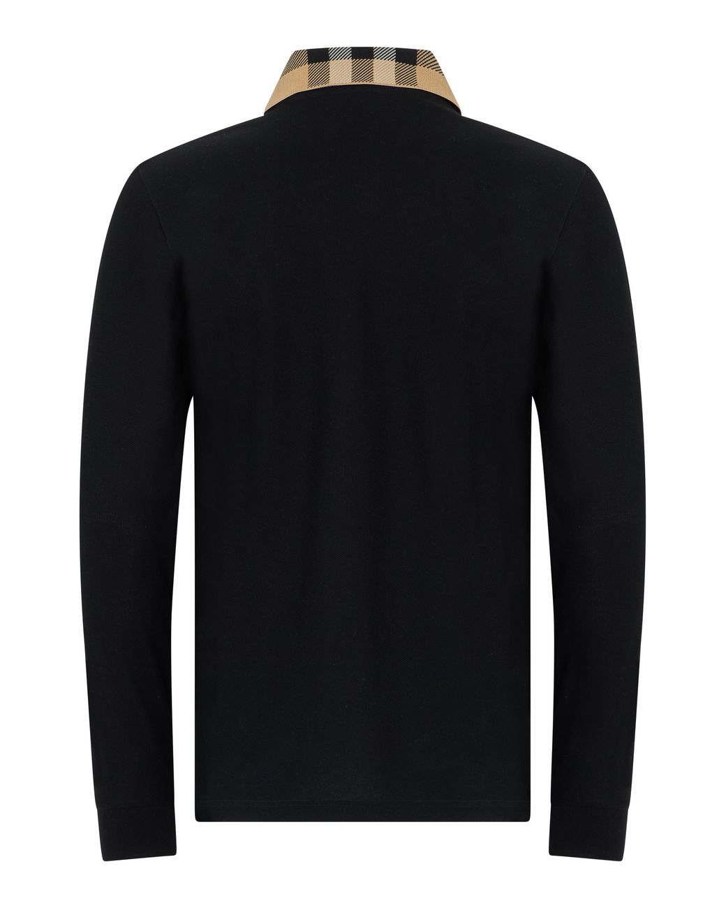 Burberry Black Long-Sleeve Cotton Polo Shirt for men