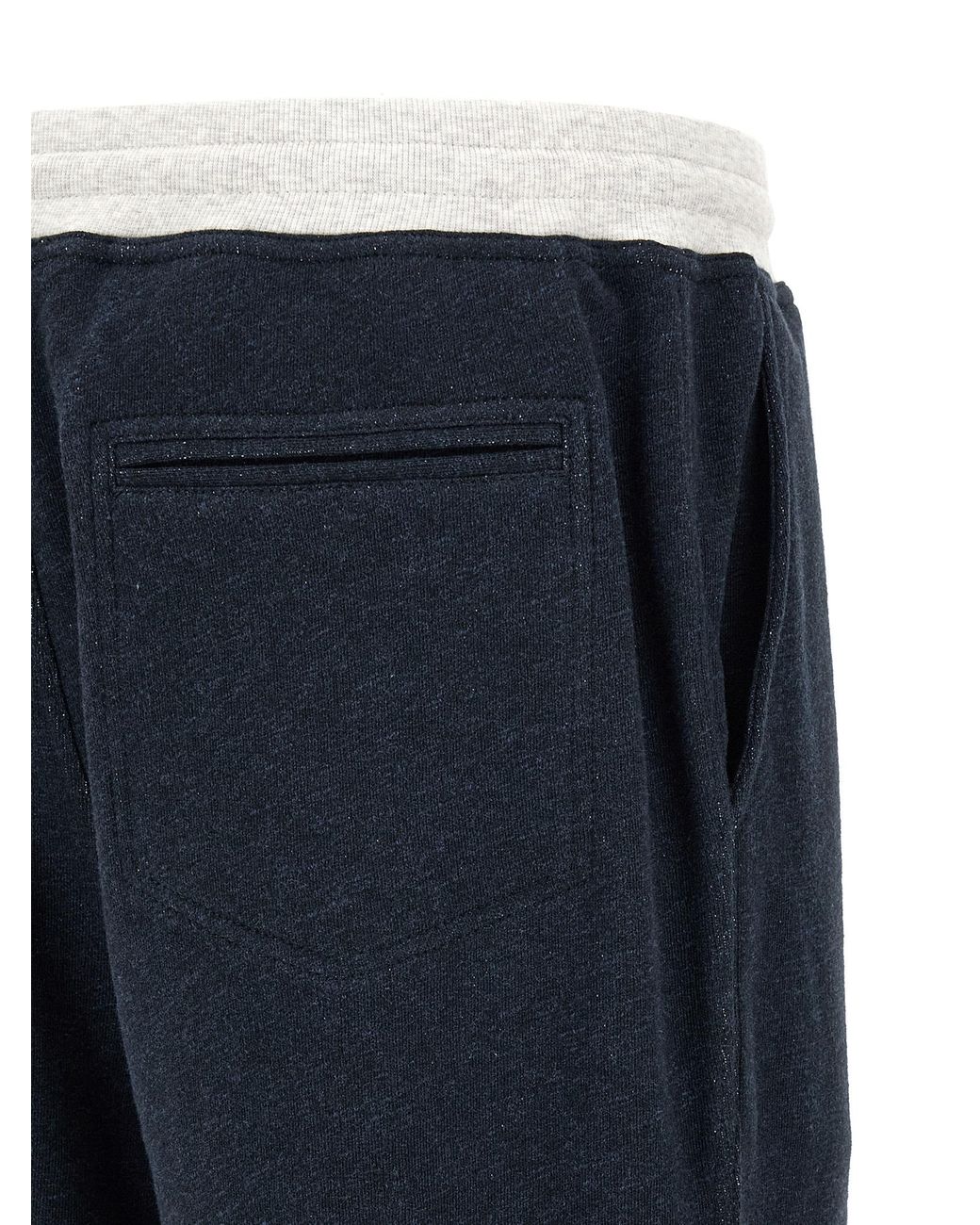 Brunello Cucinelli Blue Cotton Joggers (Workout Pants) for men