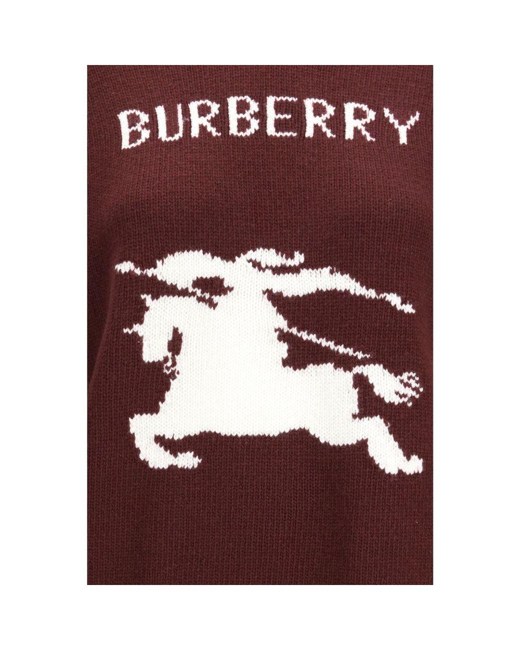 Burberry Brown Bordeaux Wool Oves Aries Sweatshirt