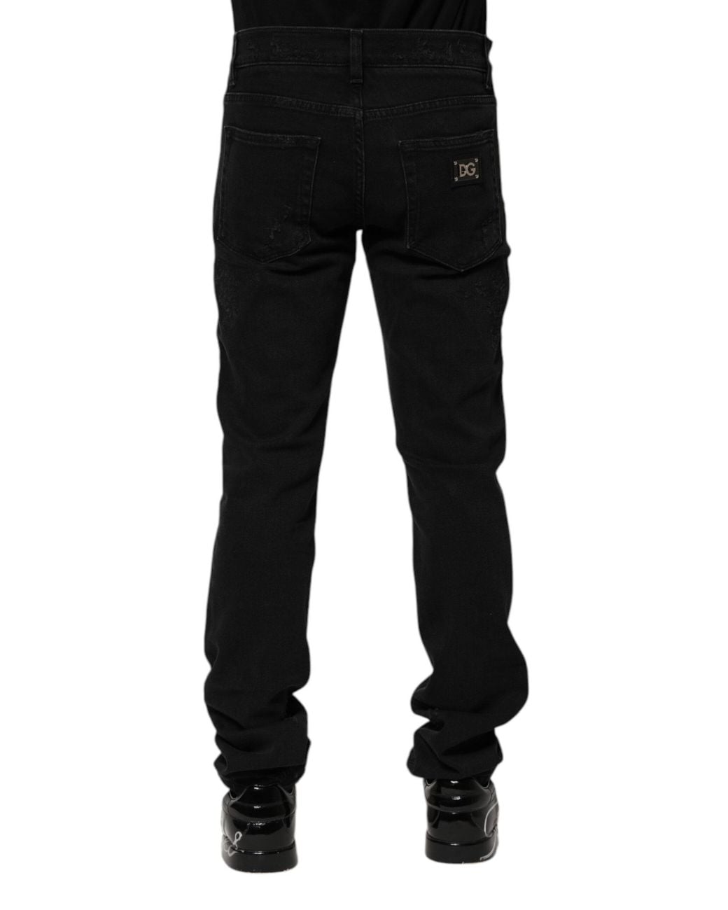 Dolce & Gabbana Black Cotton Skinny Denim Jeans for men