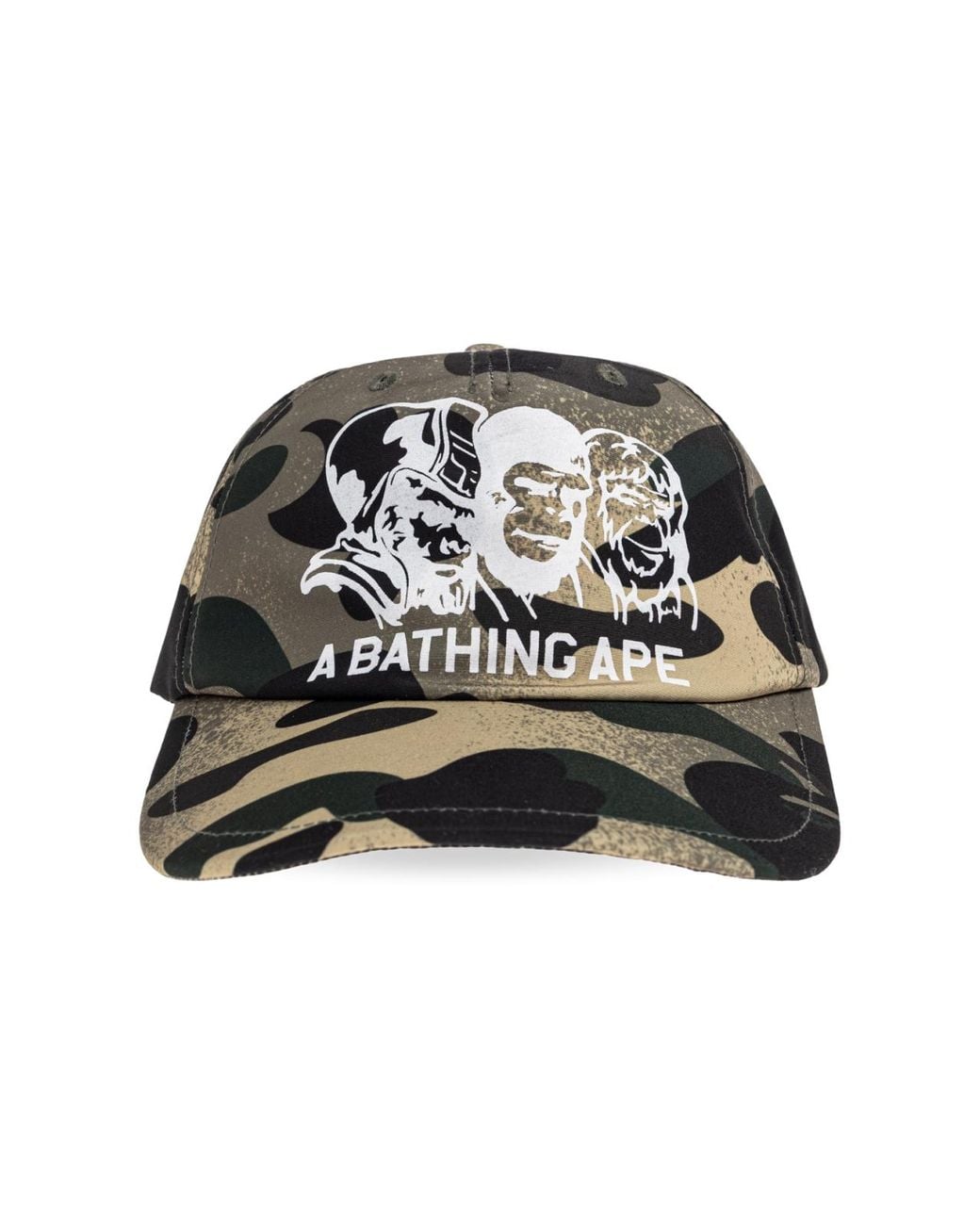 A Bathing Ape Black Bape Logo Camouflage Baseball Cap Accessories Beanies & Hats for men