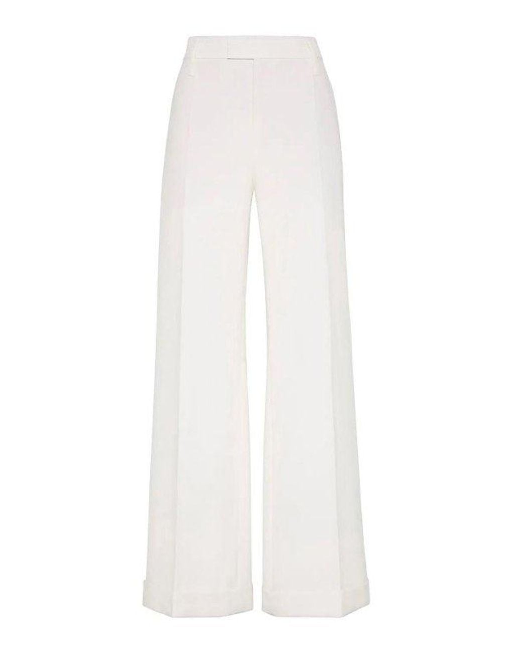 Brunello Cucinelli White Off Wide Leg Trousers