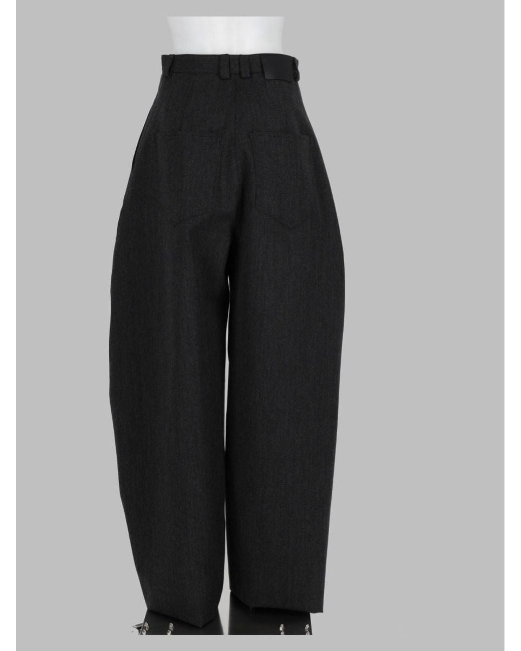 Balenciaga Black Barrel Trousers Wool