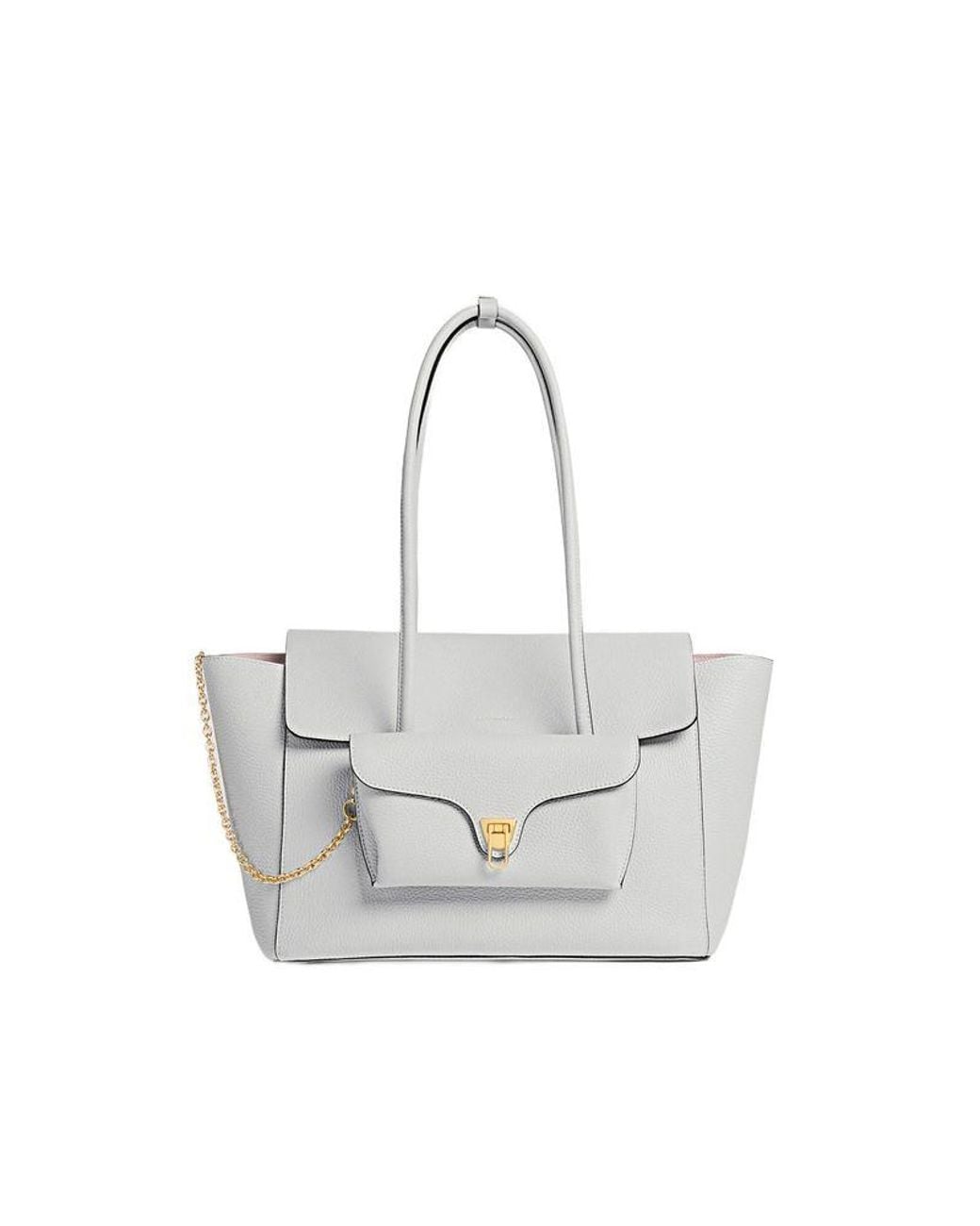 Coccinelle White Shopper Bag Bovine Leather