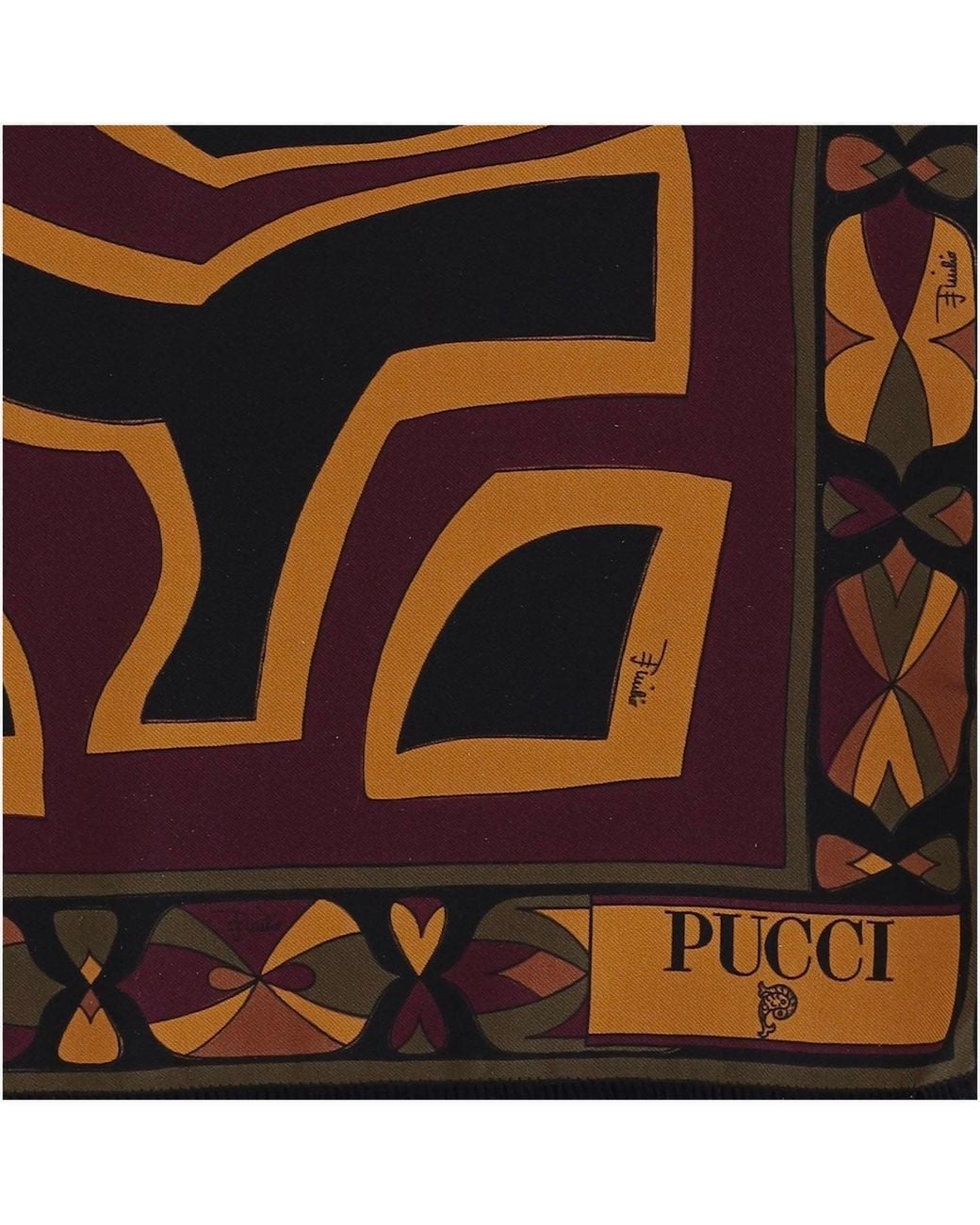 Emilio Pucci Multicolor Silk Scarf Bordeaux- Scarfs