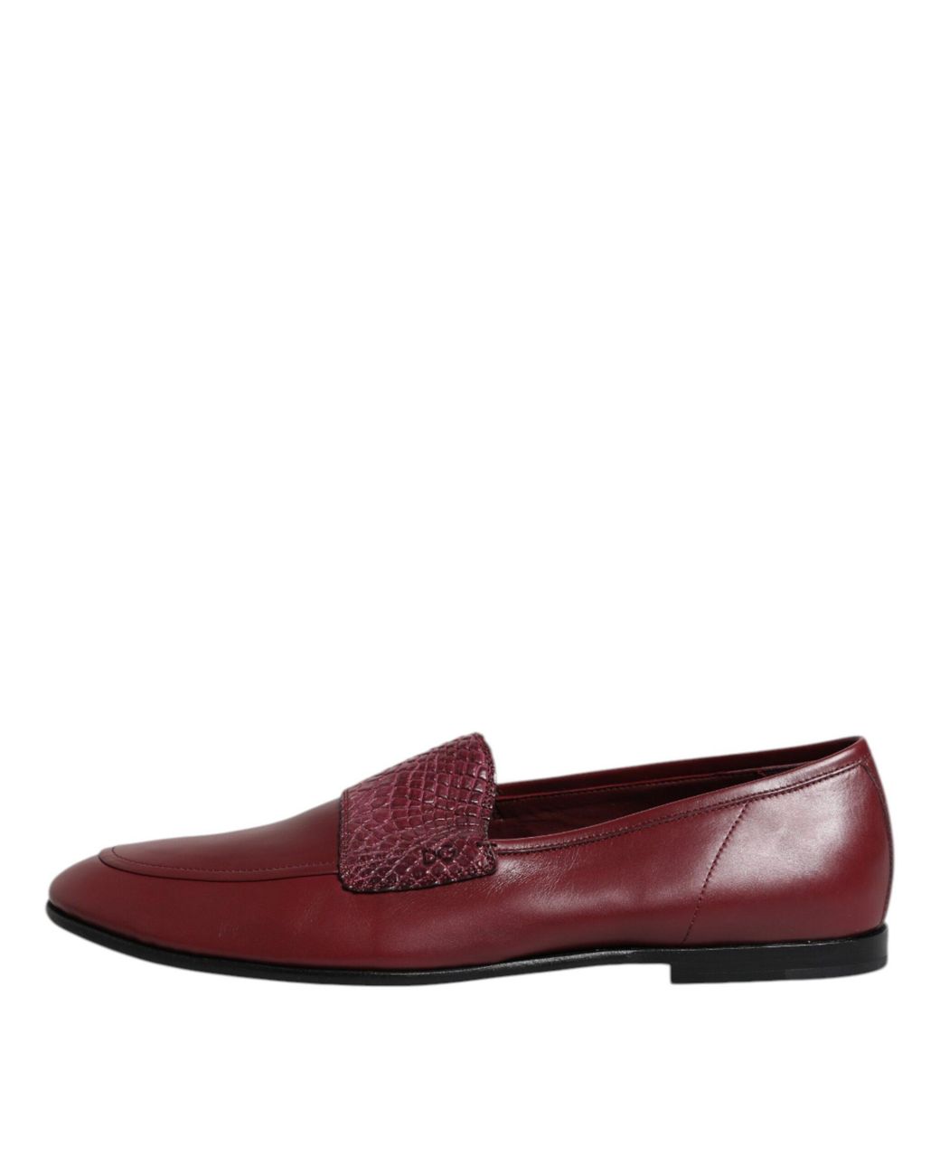 Dolce & Gabbana Red Leather Reptile Strap Loafer for men