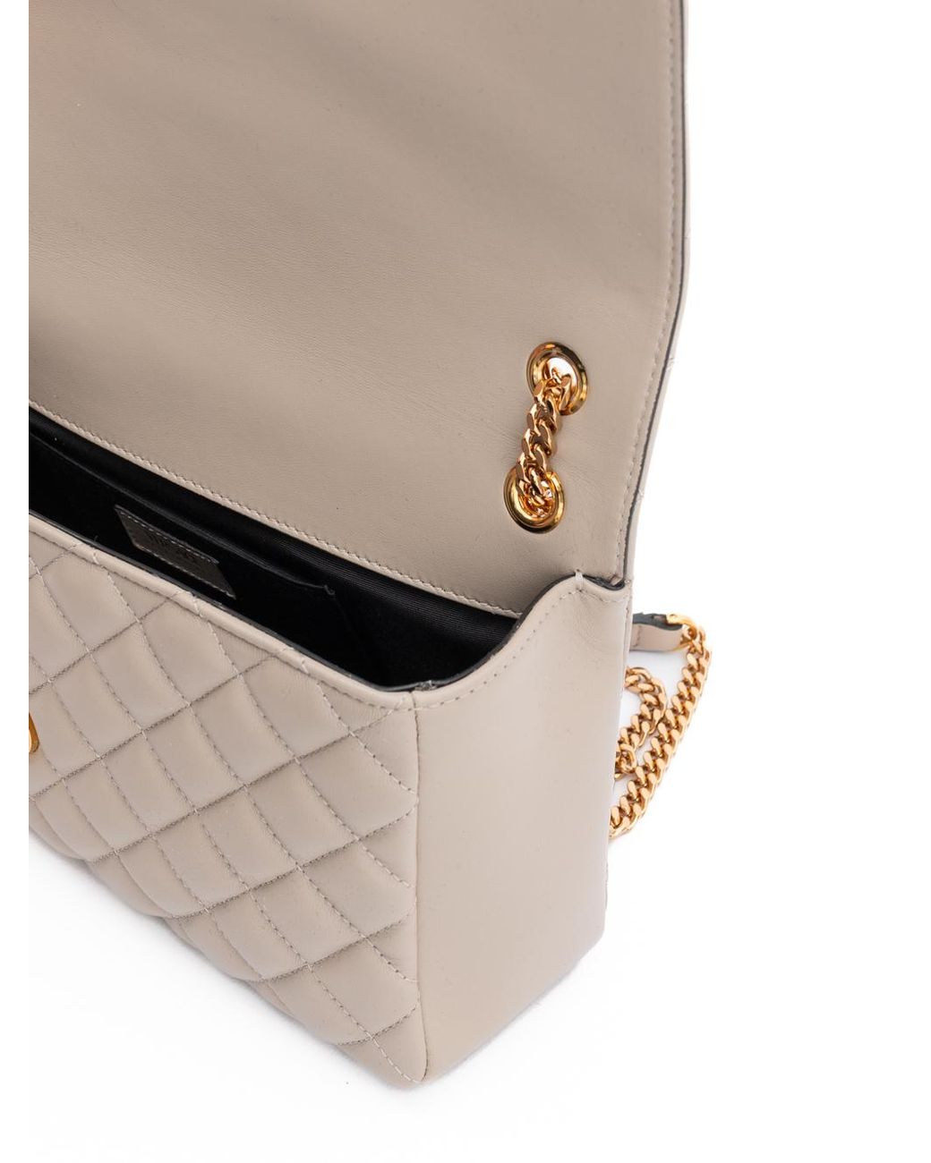 Versace Natural Taupe Quilted Leather Shoulder Strap Bag