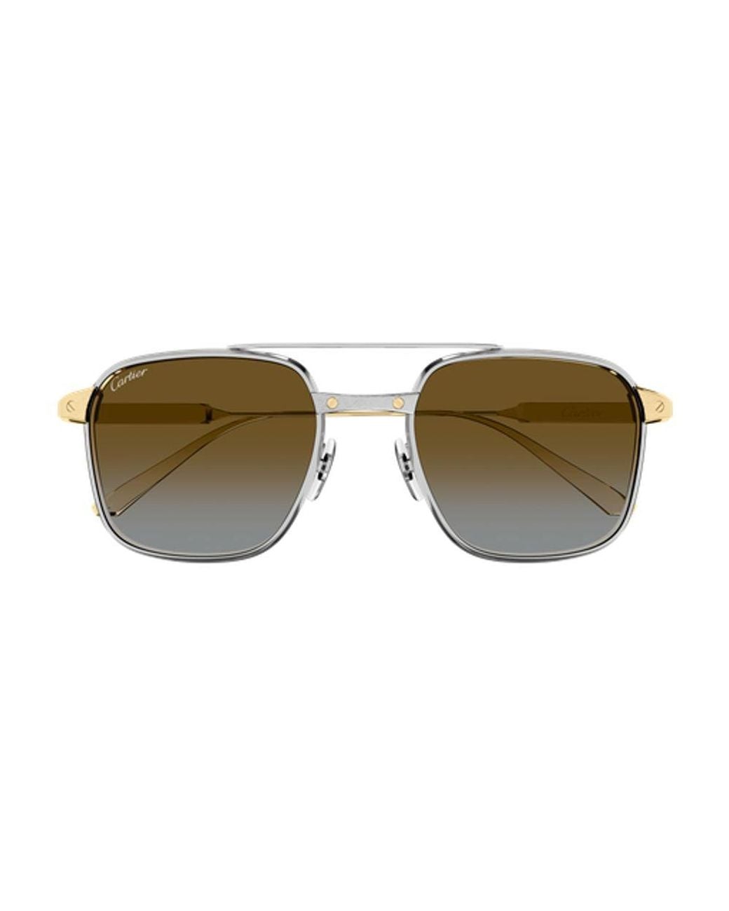 Cartier Brown Cartier Eyewear Ct0610S003 Rectangle Bar Sunglasses