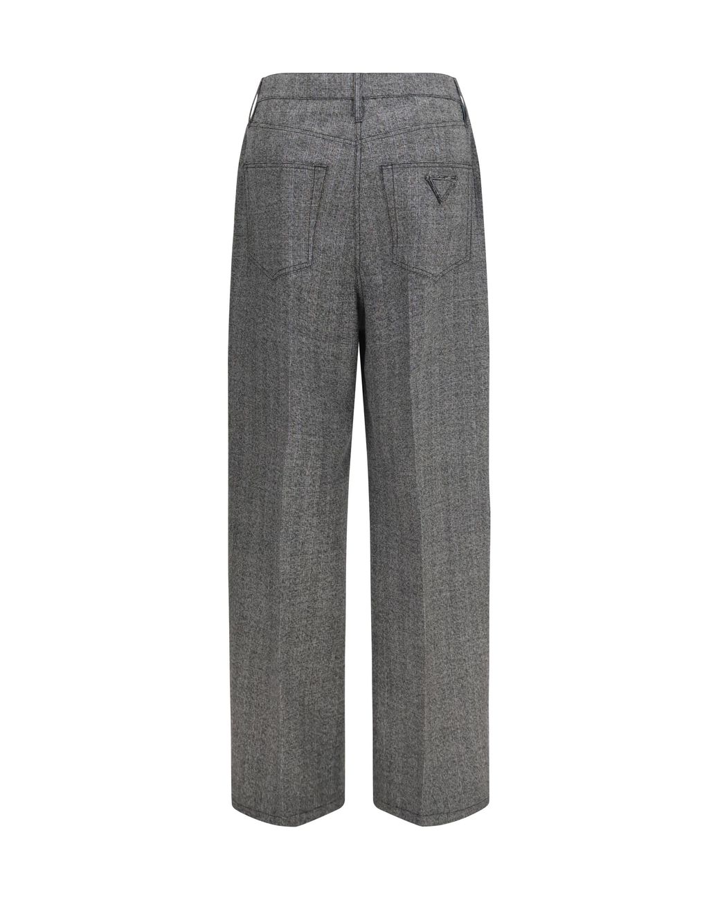 Prada Gray Mouliné Wool Pants Fleece Ovis Aries Trousers