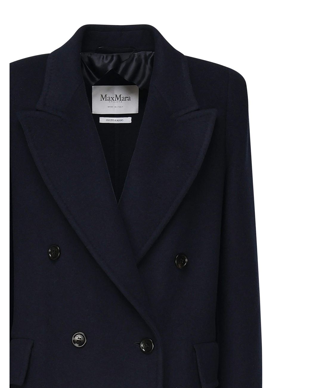 Max Mara Blue Coats Virgin Wool