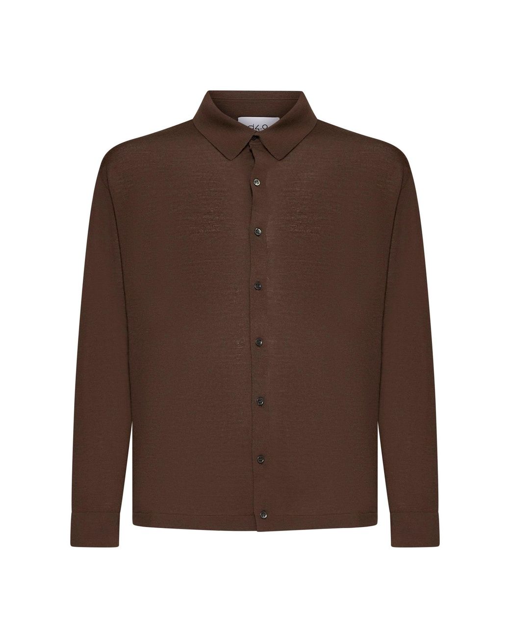 D 40 Brown Virgin Wool Knit Shirt for men