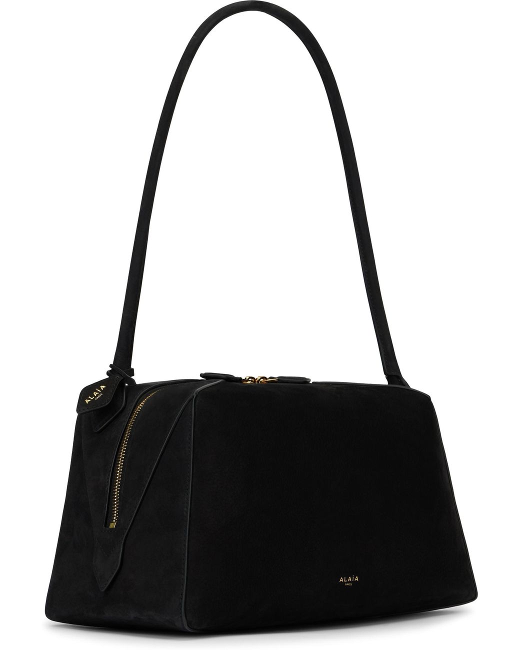 Alaïa Black Shoulder Bag Le Bouledogue Suede Leather