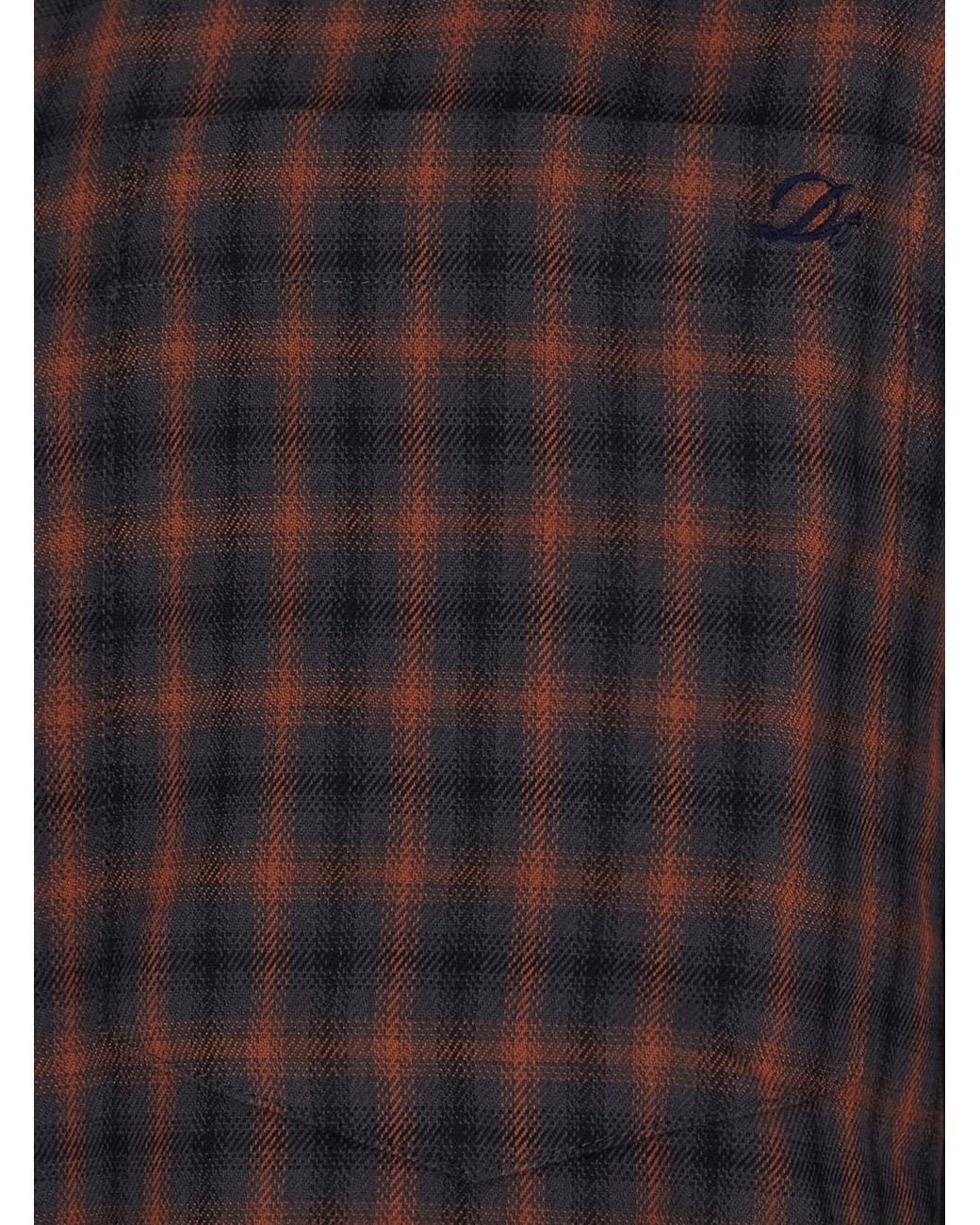 DUNST Black Check Flannel Shirt Polyester