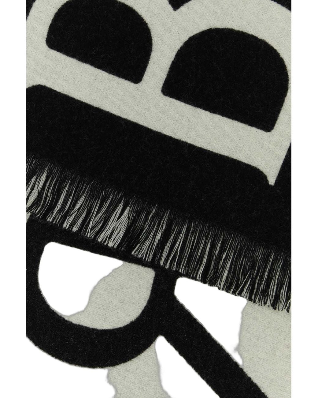 Burberry Black Burberry Geometric-Patterned Wool Scarf