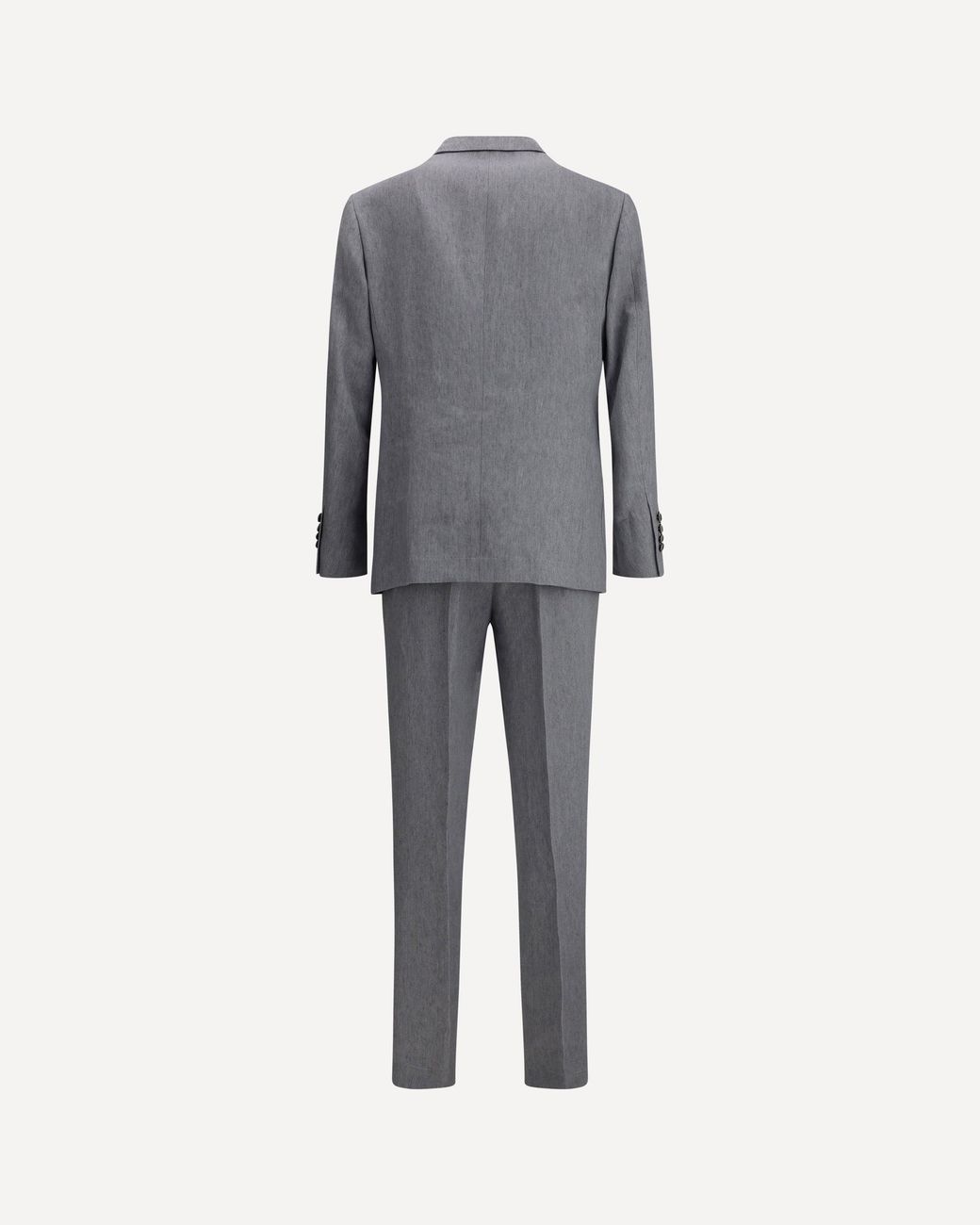 Brunello Cucinelli Gray Linen Double Breasted Suit for men