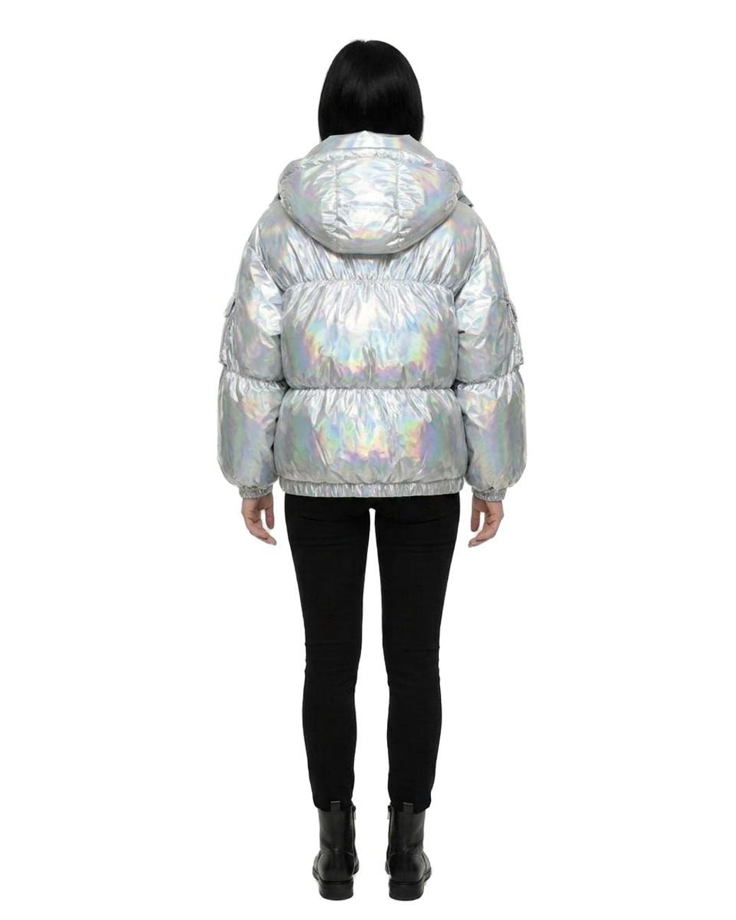 Dolce & Gabbana Gray Dolce & Gabbana Iridescent Polyamide Shell Down Jacket